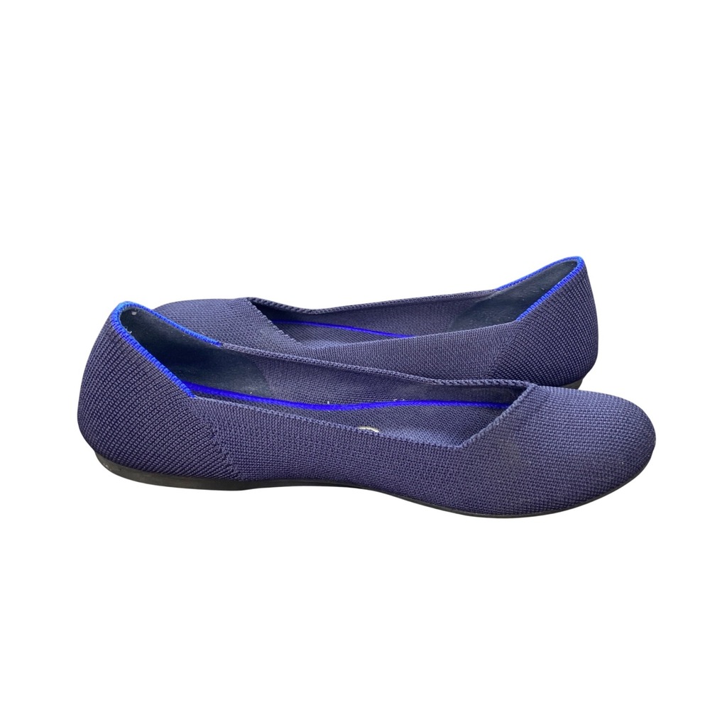 Rothys The Flat Navy Blue Round Toe Knit Sustainable Ballet Flats Womens 8 - Picture 5 of 10